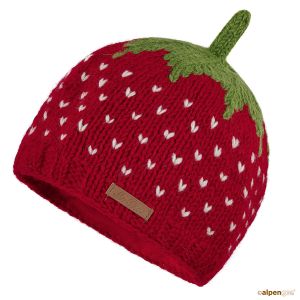 Wollmütze im Erdbeer-Look